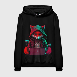 Мужская толстовка 3D Лис за ноутбуком от нейросети