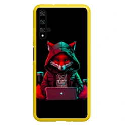 Чехол для Honor 20 Лис за ноутбуком от нейросети