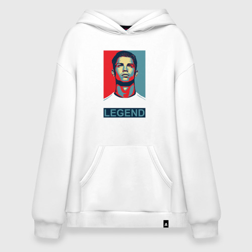 Худи SuperOversize хлопок Ronaldo legend, цвет белый