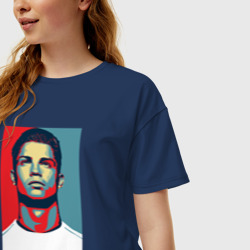 Женская футболка хлопок Oversize Ronaldo legend - фото 2