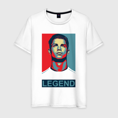 Мужская футболка из хлопка с принтом Ronaldo legend, вид спереди №1