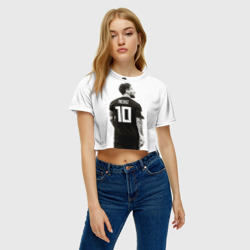 Женская футболка Crop-top 3D 10 Leo Messi - фото 2