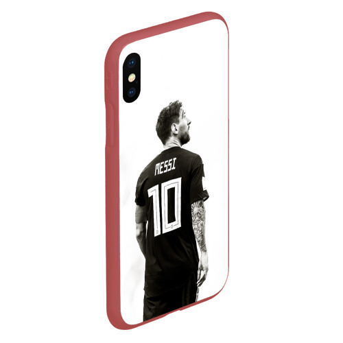 Чехол для iPhone XS Max матовый 10 Leo Messi, цвет красный - фото 3