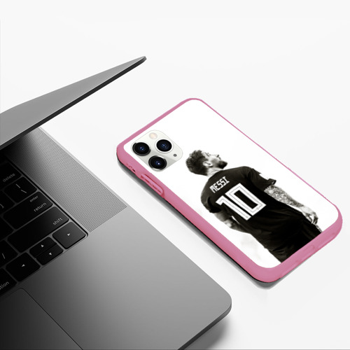 Чехол для iPhone 11 Pro Max матовый 10 Leo Messi, цвет малиновый - фото 5
