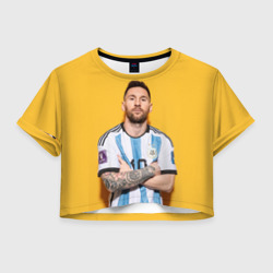 Женская футболка Crop-top 3D Lionel Messi 10