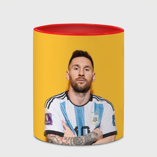 Кружка с полной запечаткой Lionel Messi 10, цвет белый + красный - фото 4