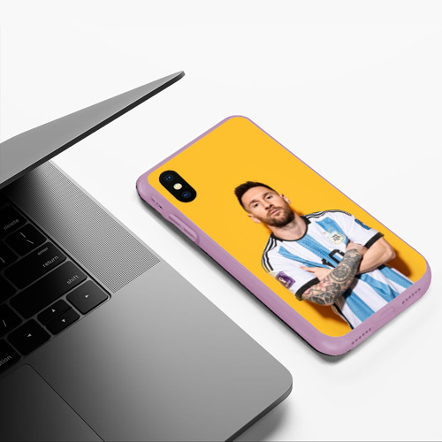 Чехол для iPhone XS Max матовый Lionel Messi 10, цвет сиреневый - фото 5