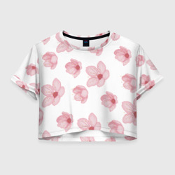 Женская футболка Crop-top 3D Цветение сакуры
