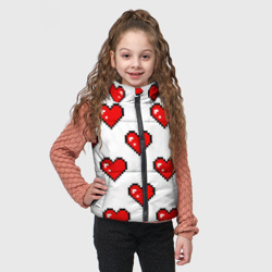 Детский жилет утепленный 3D Сердца в стиле пиксель-арт - фото 2