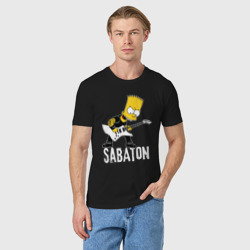 Мужская футболка хлопок Sabaton Барт Симпсон рокер - фото 2