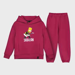 Детский костюм хлопок Oversize Sabaton Барт Симпсон рокер