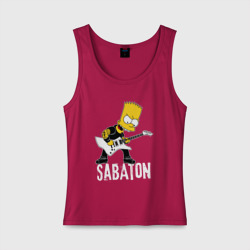 Женская майка хлопок Sabaton Барт Симпсон рокер