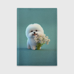 Обложка для автодокументов Белая собака милаха