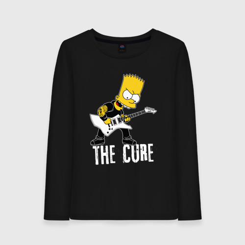 Женский лонгслив хлопок The Cure Барт Симпсон рокер, цвет черный