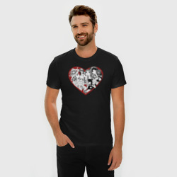 Мужская футболка хлопок Slim Анимэ девушки в сердце - фото 2