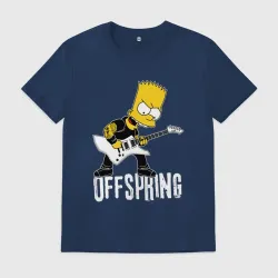 Мужская футболка хлопок Offspring Барт Симпсон рокер
