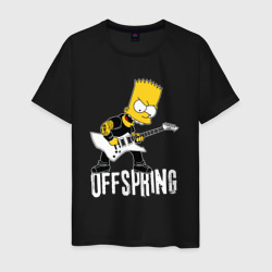 Мужская футболка хлопок Offspring Барт Симпсон рокер