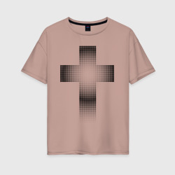 Женская футболка хлопок Oversize Крест православный