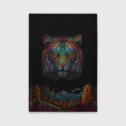 Обложка для автодокументов Тигр в декоративном стиле