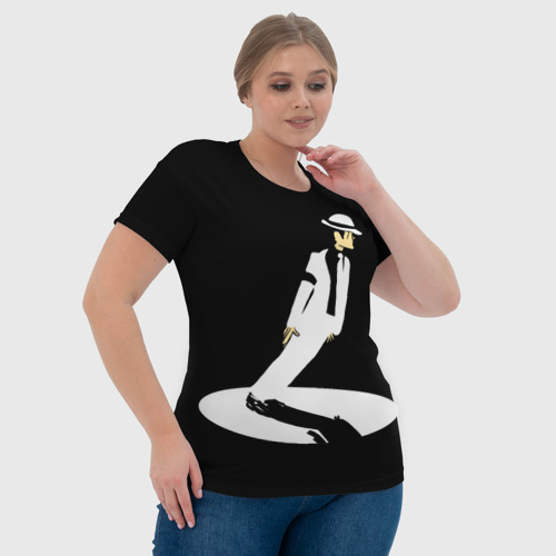 Женская футболка 3D Силуэт Майкла Дж, цвет 3D печать - фото 6