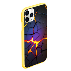 Чехол для iPhone 11 Pro матовый Неоновые трещины - лава - фото 2