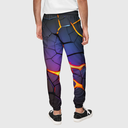 Мужские брюки 3D Неоновые трещины - лава, цвет 3D печать - фото 5