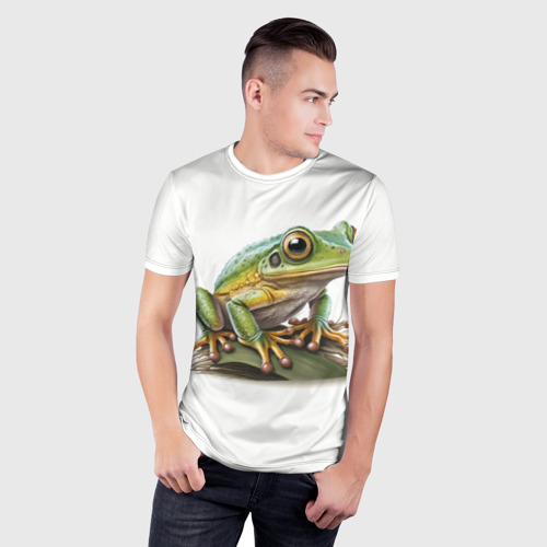 Мужская футболка 3D Slim Милая лягуха, цвет 3D печать - фото 3
