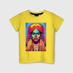 Детская футболка хлопок Индеец в стиле поп-арт