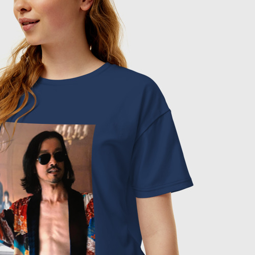 Женская футболка хлопок Oversize с принтом Алиса в Пограничье - Шляпник, фото на моделе #1