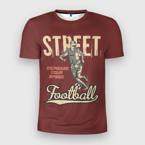 Мужская футболка 3D Slim с принтом Уличный футбол, вид спереди #2