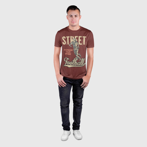 Мужская футболка 3D Slim с принтом Уличный футбол, вид сбоку #3