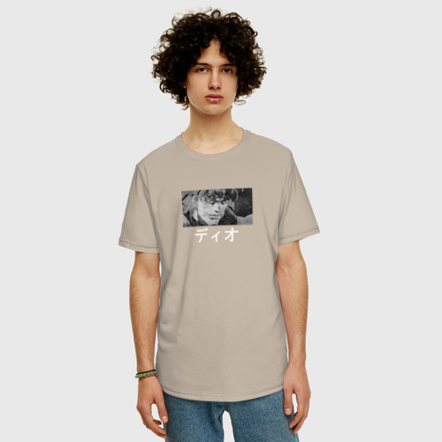 Мужская футболка хлопок Oversize с принтом Дио Брандо, вид сбоку #3