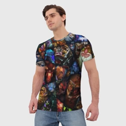 Мужская футболка 3D Мозаика персонажи Dota 2 - фото 2