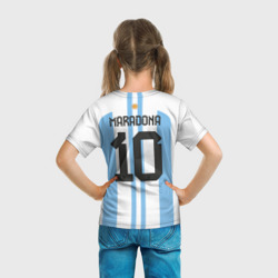 Футболка с принтом Марадона форма сборной Аргентины для мужчины, вид на модели сзади №3. Цвет основы: белый