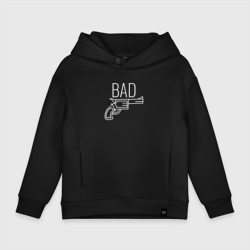 Детское худи Oversize хлопок Bad надпись с револьвером