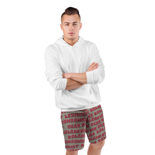 Мужские шорты спортивные Leninism, цвет 3D печать - фото 5