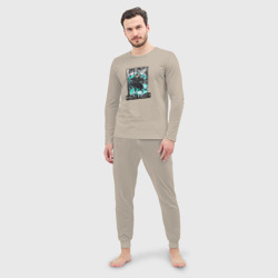 Мужская пижама с лонгсливом хлопок Кирито на фоне манги - фото 2