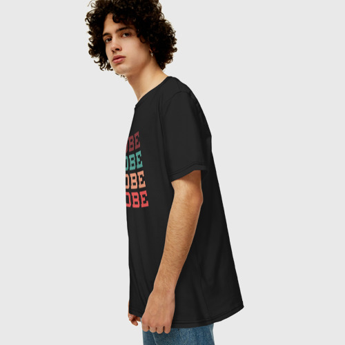Мужская футболка хлопок Oversize с принтом Kobe name, вид сбоку #3