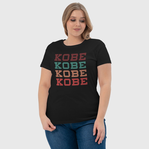 Женская футболка хлопок с принтом Kobe name, фото #4