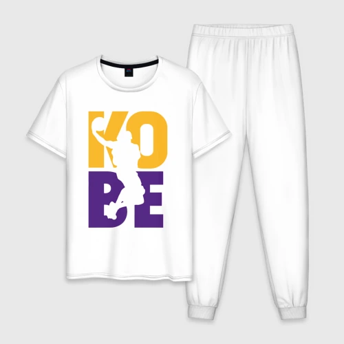 Мужская пижама с белой футболкой хлопок Kobe fly