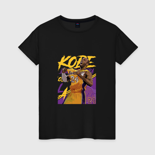 Женская футболка хлопок с принтом Kobe champion, вид спереди #2