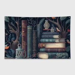 Флаг-баннер Книги, зима и магия