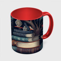 Кружка с полной запечаткой Книги, зима и магия