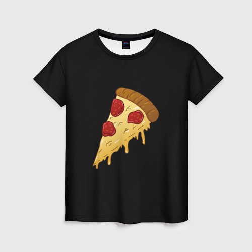 Женская футболка 3D с принтом Векторная пицца, вид спереди #2