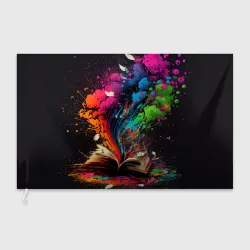 Флаг 3D Книга и всплеск красок