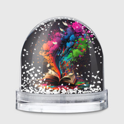Игрушка Снежный шар Книга и всплеск красок
