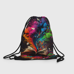 Рюкзак-мешок 3D Книга и всплеск красок