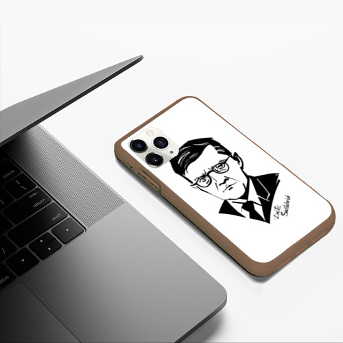 Чехол для iPhone 11 Pro Max матовый Dmitry Shostakovich, цвет коричневый - фото 5