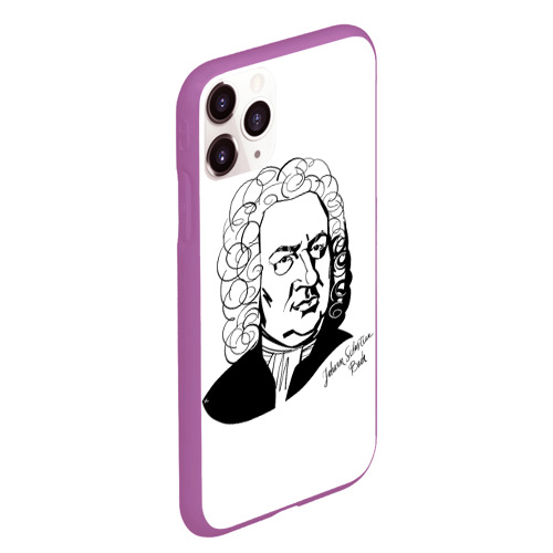 Чехол для iPhone 11 Pro Max матовый Johann Sebastian Bach, цвет фиолетовый - фото 3