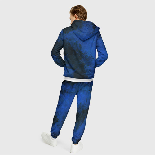 Мужской 3D костюм с принтом Синий дым, вид сзади #2